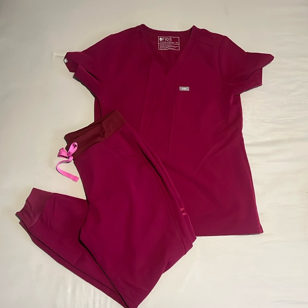 Figs Zamora jogger XS petite, Figs Catarina one pocket XS shirt